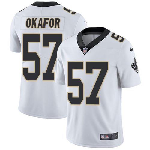  Saints 57 Alex Okafor White Vapor Untouchable Limited Jersey