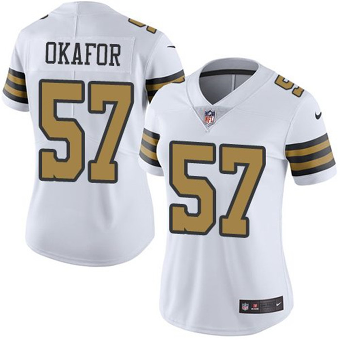  Saints 57 Alex Okafor White Women Color Rush Limited Jersey