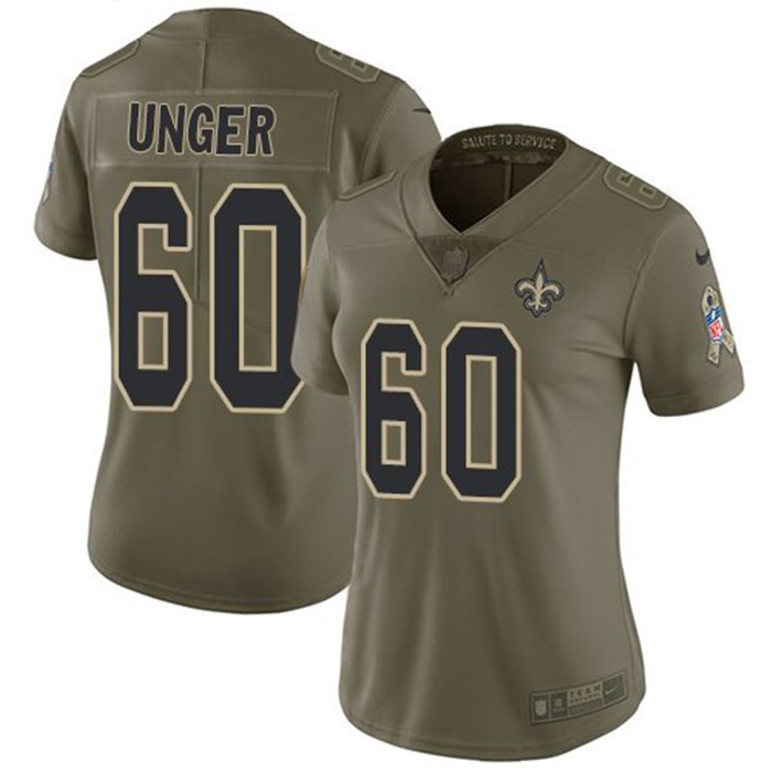  Saints 60 Max Unger Olive Women Salute To Service Limited Jersey