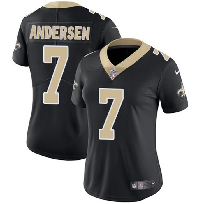  Saints 7 Morten Andersen Black Women Vapor Untouchable Limited Jersey