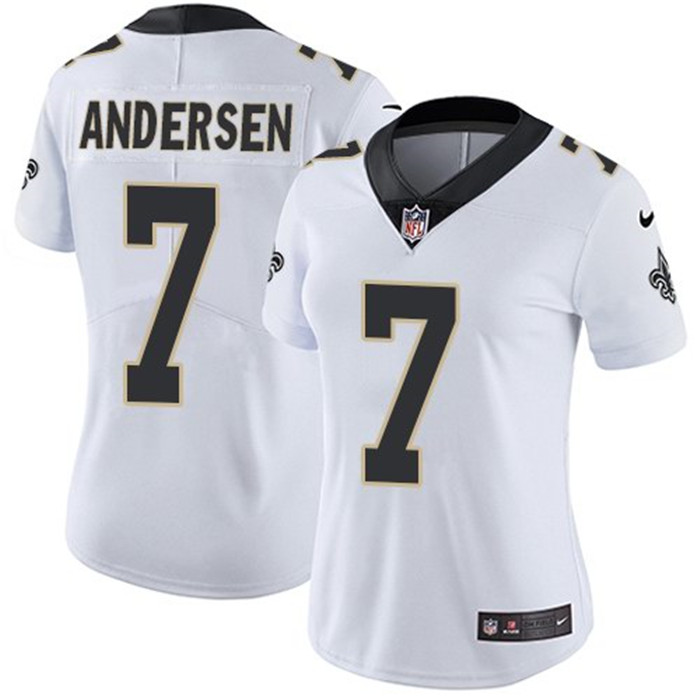  Saints 7 Morten Andersen White Women Vapor Untouchable Limited Jersey