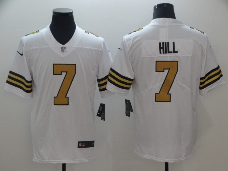  Saints 7 Taysom Hill White Color Rush Limited Jersey