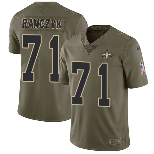  Saints 71 Ryan Ramczyk Olive Salute To Service Limited Jersey