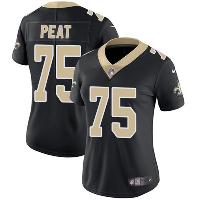  Saints 75 Andrus Peat Black Women Vapor Untouchable Limited Jersey