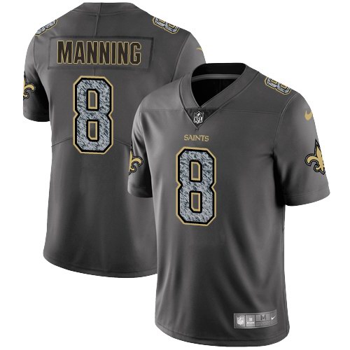  Saints 8 Archie Manning Gray Static Vapor Untouchable Limited Jersey