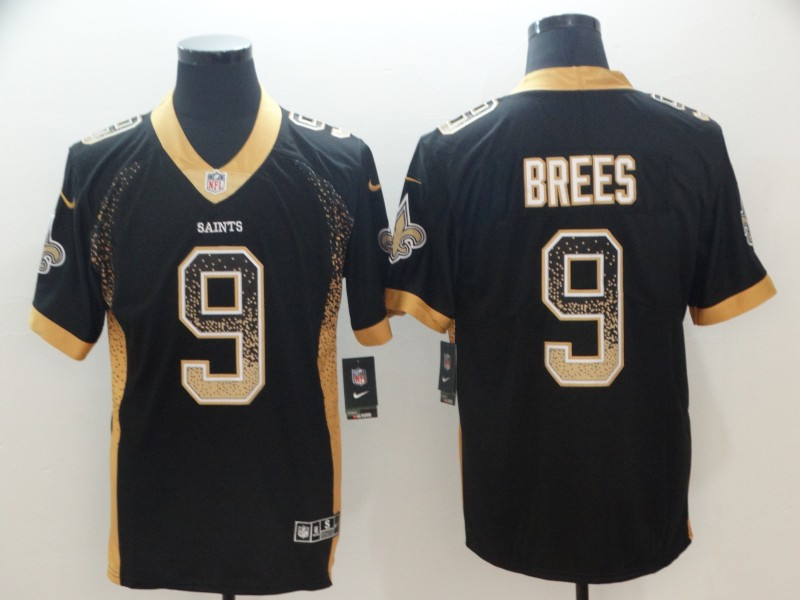  Saints 9 Drew Brees Black Drift Fashion Limited Jersey