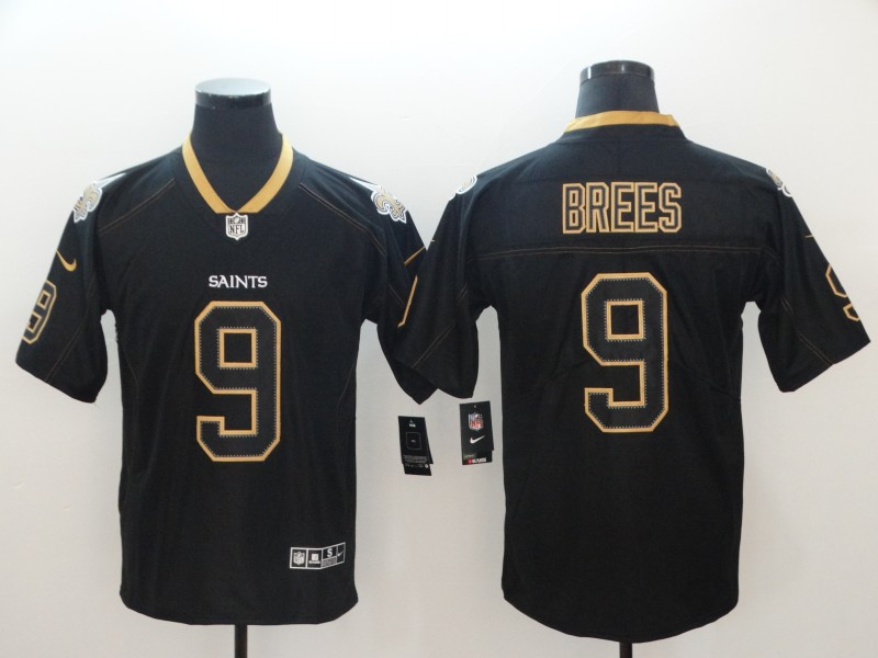  Saints 9 Drew Brees Black Shadow Legend Limited Jersey