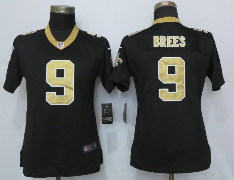  Saints 9 Drew Brees Black Women Vapor Untouchable Limited Jersey