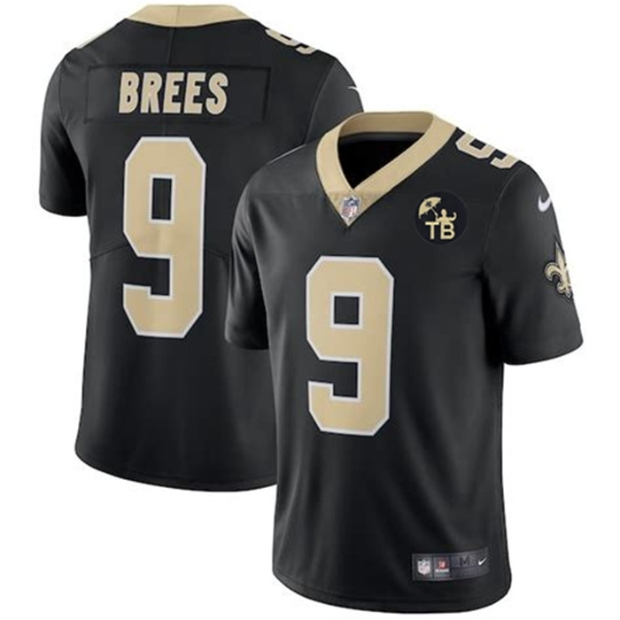  Saints 9 Drew Brees Black Youth w Tom Benson Patch Vapor Untouchable Limited Jersey