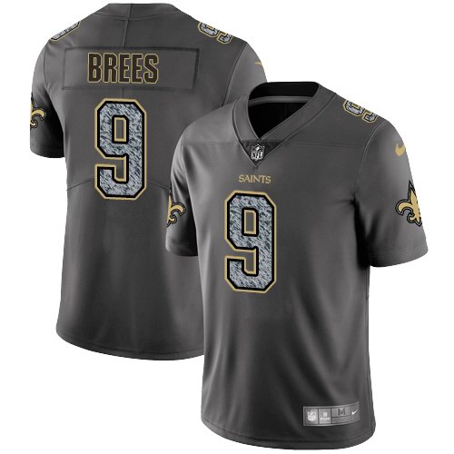  Saints 9 Drew Brees Gray Static Vapor Untouchable Limited Jersey