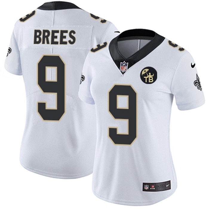  Saints 9 Drew Brees White Women w Tom Benson Patch Vapor Untouchable Limited Jersey