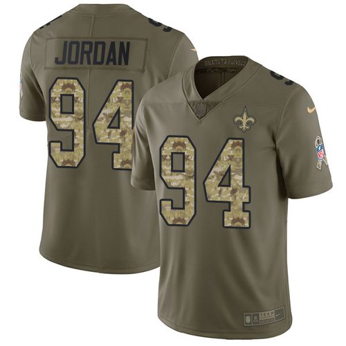  Saints 94 Cameron Jordan Olive Camo Salute To Service Limited Jersey