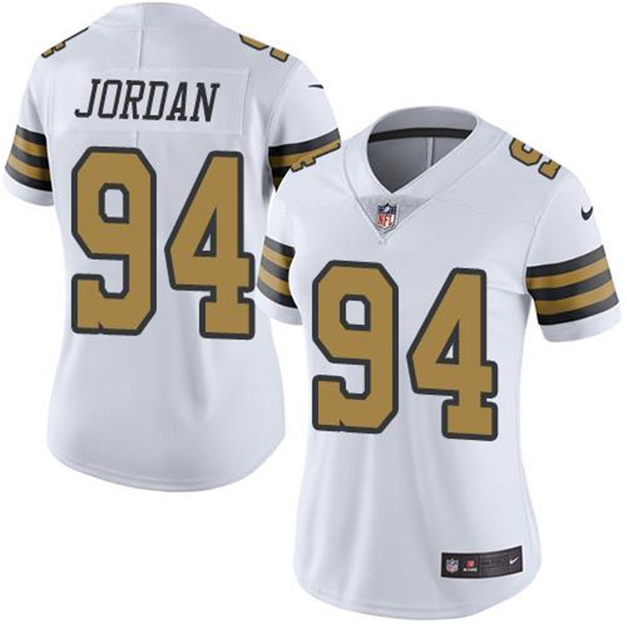  Saints 94 Cameron Jordan White Women Color Rush Limited Jersey