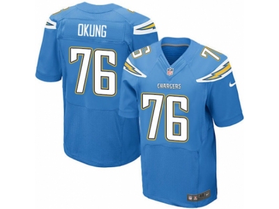  San Diego Chargers 76 Russell Okung Elite Electric Blue Alternate NFL Jersey