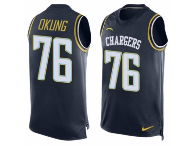  San Diego Chargers 76 Russell Okung Limited Navy Blue Player Name Number Tank Top NFL Jersey