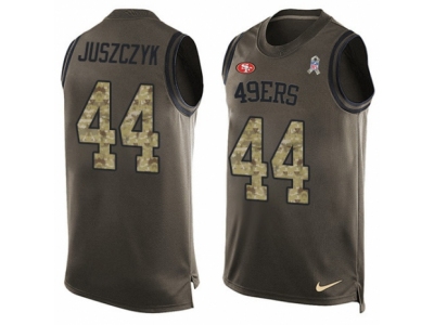  San Francisco 49ers 44 Kyle Juszczyk Limited Green Salute to Service Tank Top NFL Jersey