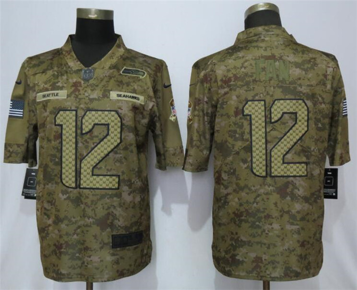  Seahawks 12 Fan Camo Salute To Service Limited Jersey