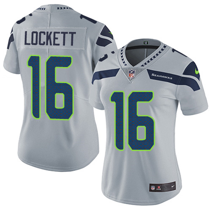  Seahawks 16 Tyler Lockett Gray Women Vapor Untouchable Limited Jersey