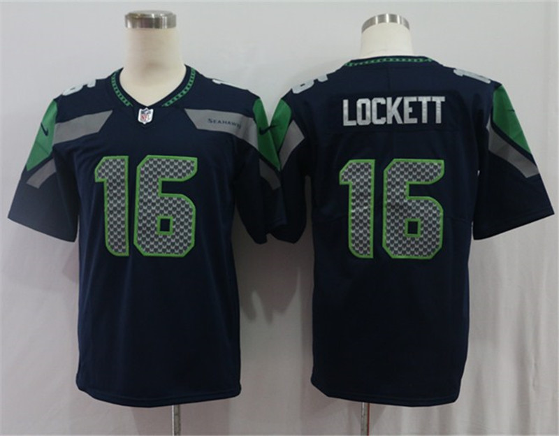 Nike Seahawks 16 Tyler Lockett Navy Vapor Untouchable Limited Jersey