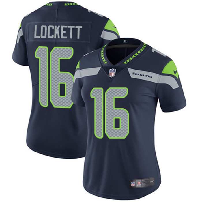  Seahawks 16 Tyler Lockett Navy Women Vapor Untouchable Limited Jersey