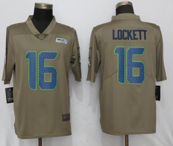  Seahawks 16 Tyler Lockett Olive Salute To Service Limited Jersey
