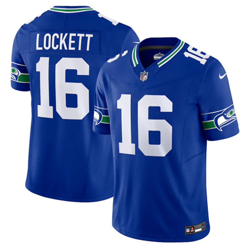 Nike Seahawks 16 Tyler Lockett Royal F.U.S.E. Vapor Limited Throwback Jersey