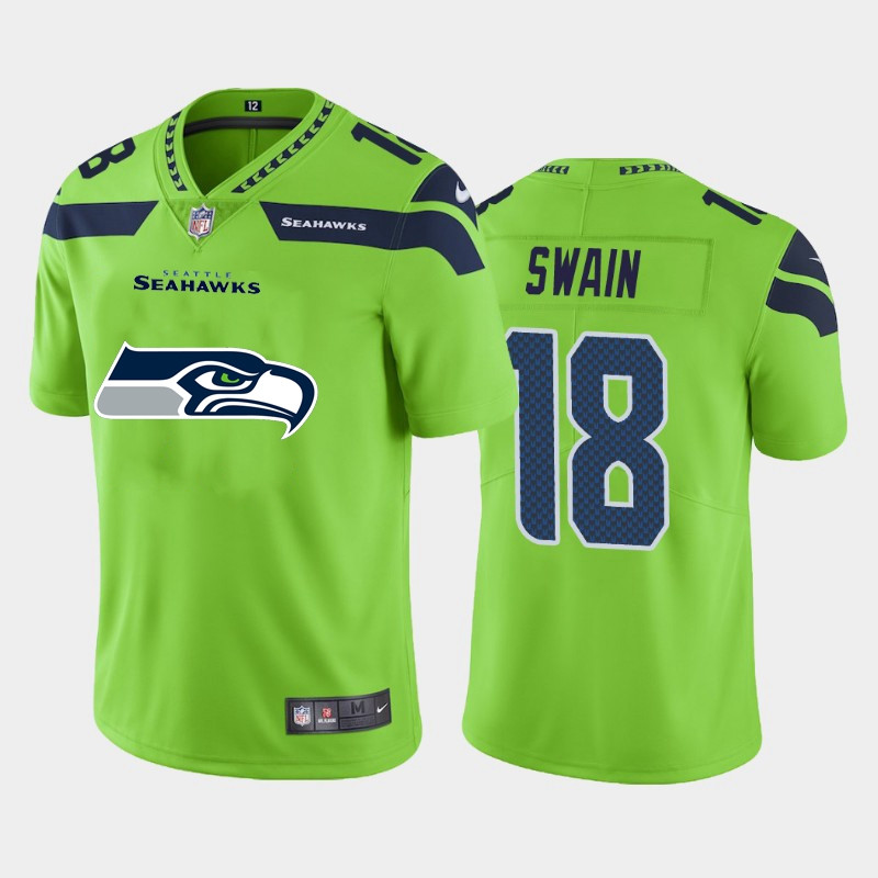 Nike Seahawks 18 Freddie Swain Green Team Big Logo Vapor Untouchable Limited Jersey
