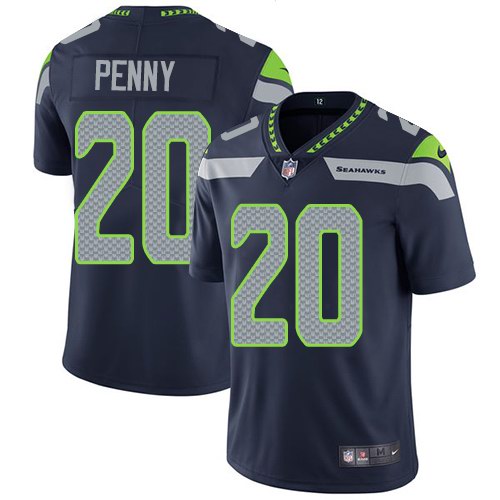  Seahawks 20 Rashaad Penny Navy Vapor Untouchable Limited Jersey