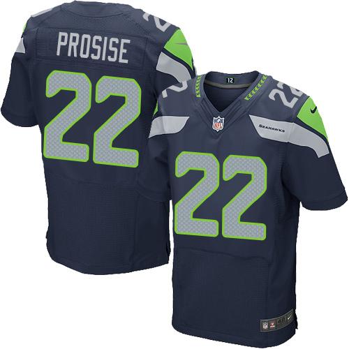  Seahawks 22 C J Prosise Steel Blue Team Color Men Stitched NFL Elite Jersey