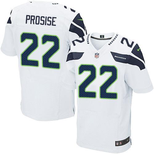  Seahawks 22 C J Prosise White Men Stitched NFL Elite Jersey