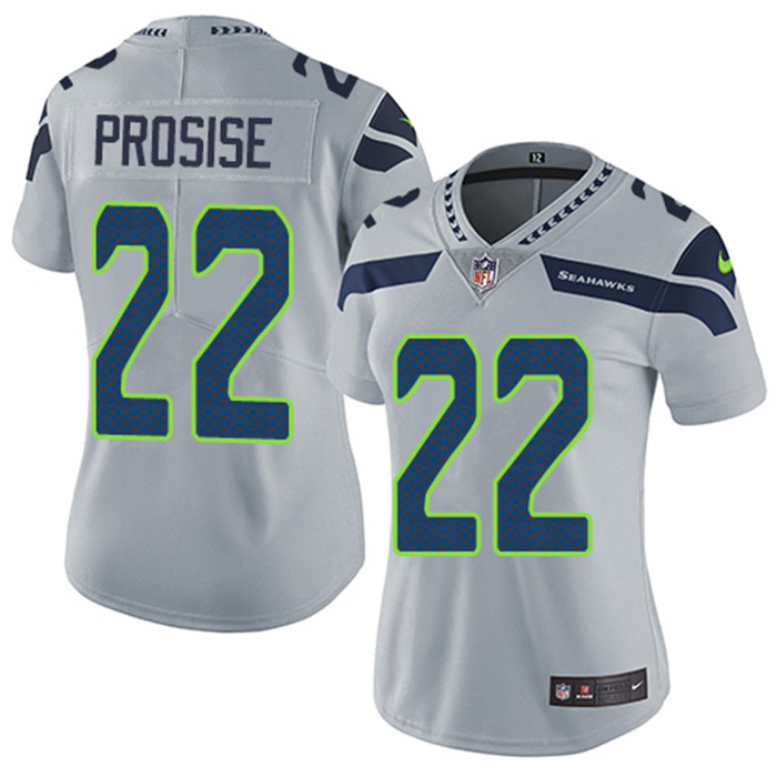  Seahawks 22 C.J. Prosise Gray Women Vapor Untouchable Limited Jersey