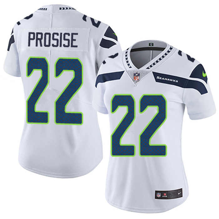  Seahawks 22 C.J. Prosise White Women Vapor Untouchable Limited Jersey