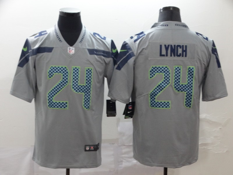 Nike Seahawks 24 Marshawn Lynch Gray Vapor Untouchable Limited Jersey