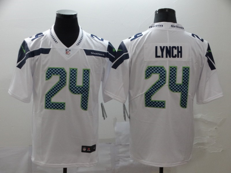 Nike Seahawks 24 Marshawn Lynch White Vapor Untouchable Limited Jersey
