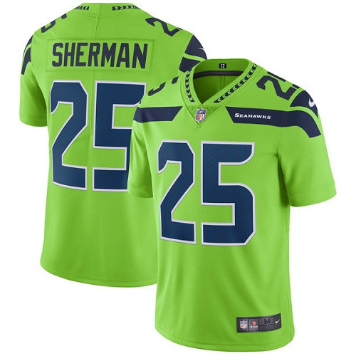  Seahawks 25 Richard Sherman Green Vapor Untouchable Player Limited Jersey