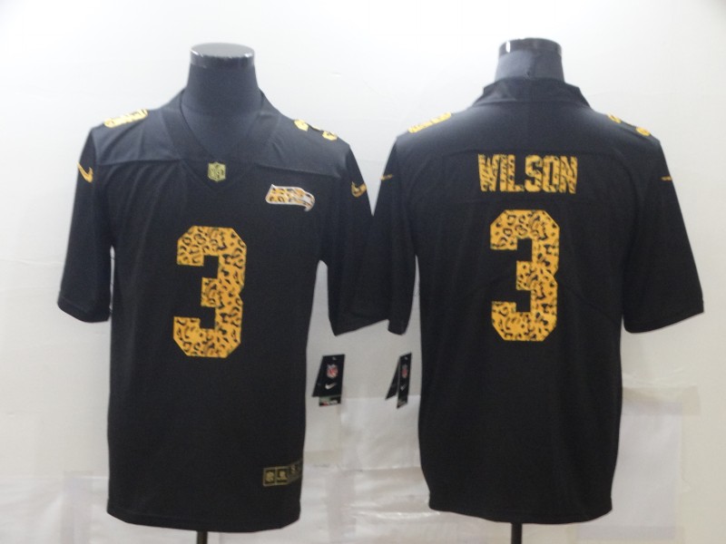 Nike Seahawks 3 Russell Wilson Black Leopard Vapor Untouchable Limited Jersey