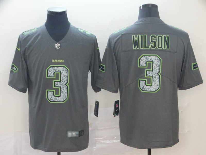 Nike Seahawks 3 Russell Wilson Gray Camo Vapor Untouchable Limited Jersey