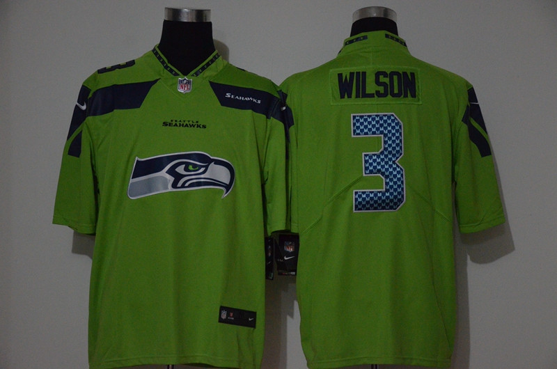 Nike Seahawks 3 Russell Wilson Green Vapor Untouchable Limited Jersey