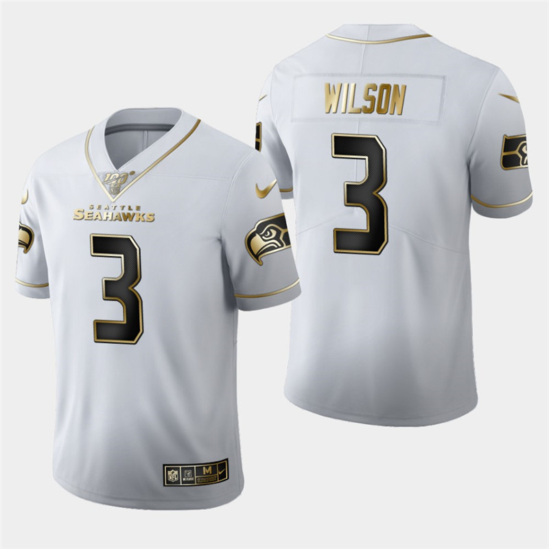 Nike Seahawks 3 Russell Wilson White 100th Season Vapor Untouchable Limited Jersey