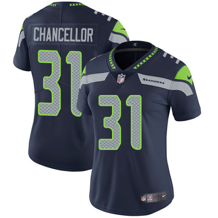  Seahawks 31 Kam Chancellor Navy Women Vapor Untouchable Limited Jersey