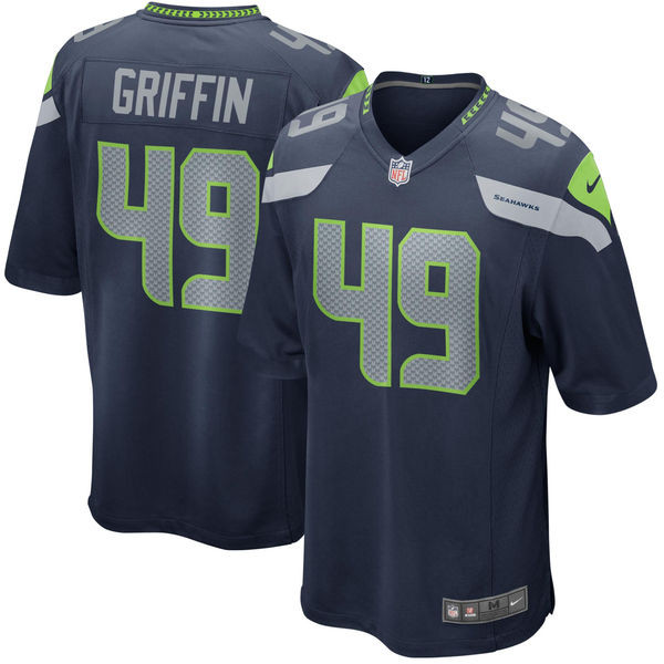  Seahawks 49 Shaquem Griffin Navy Youth 2018 Draft Pick Game Jersey