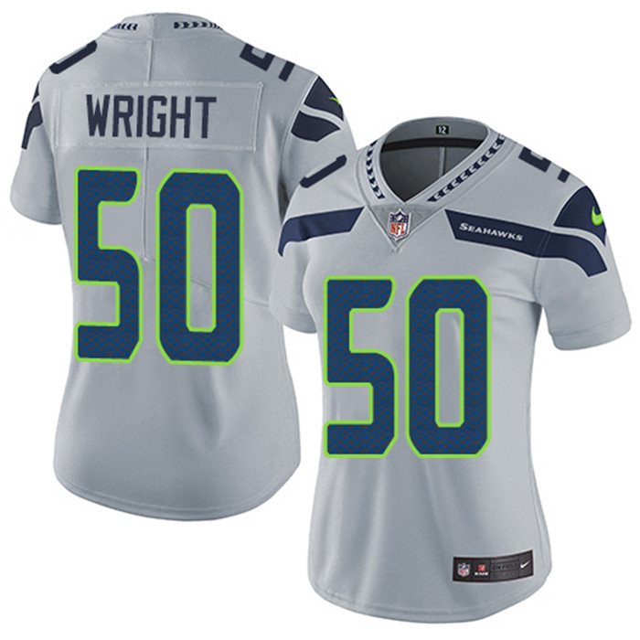  Seahawks 50 K.J. Wright Gray Women Vapor Untouchable Limited Jersey