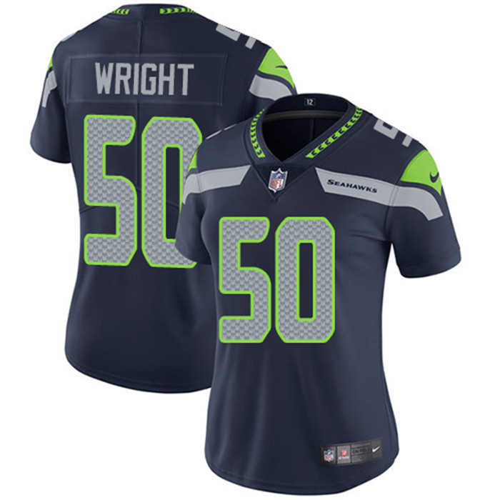  Seahawks 50 K.J. Wright Navy Women Vapor Untouchable Limited Jersey