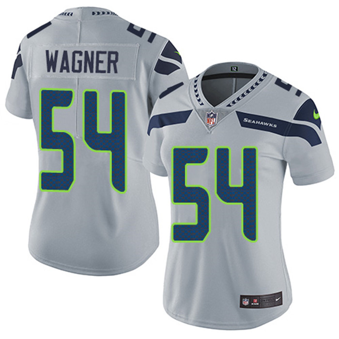  Seahawks 54 Bobby Wagner Gray Women Vapor Untouchable Limited Jersey