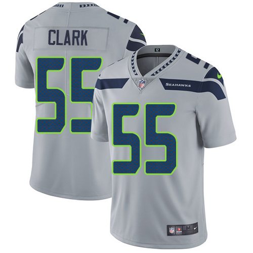  Seahawks 55 Frank Clark Grey Vapor Untouchable Limited Jersey