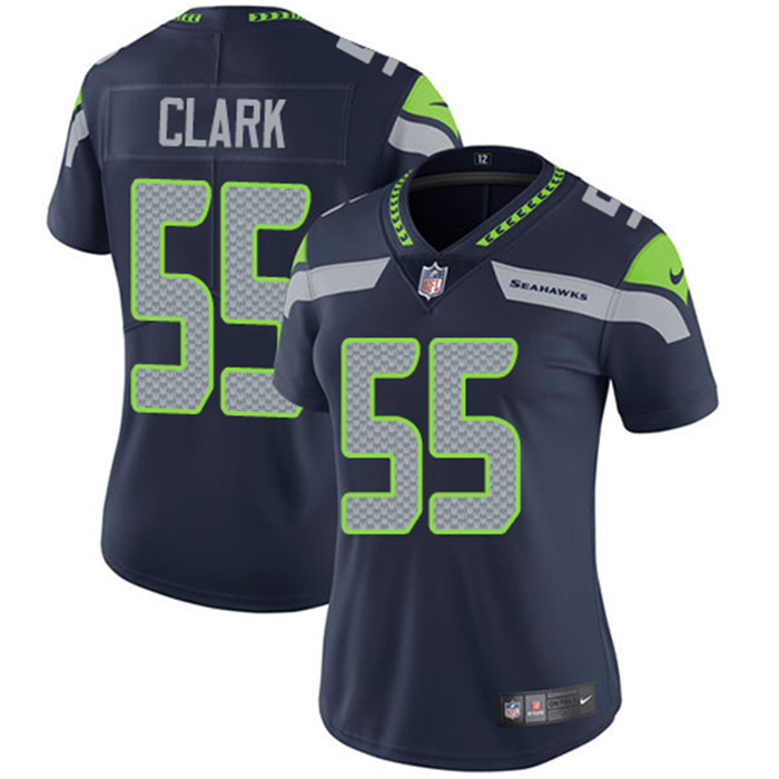  Seahawks 55 Frank Clark Navy Women Vapor Untouchable Limited Jersey