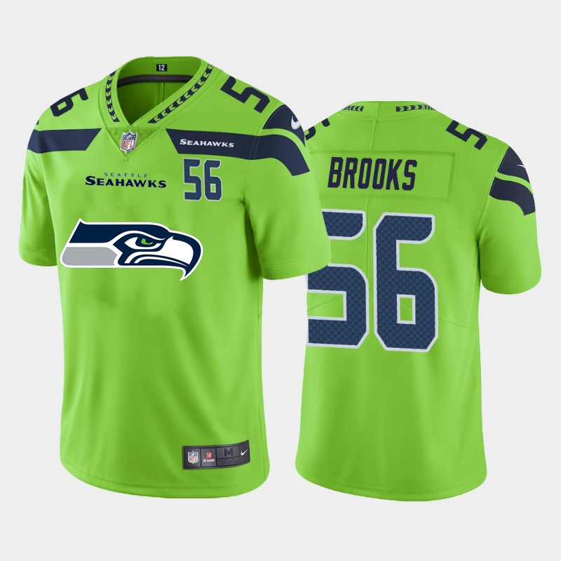 Nike Seahawks 56 Jordyn Brooks Green Team Big Logo Number Vapor Untouchable Limited Jersey