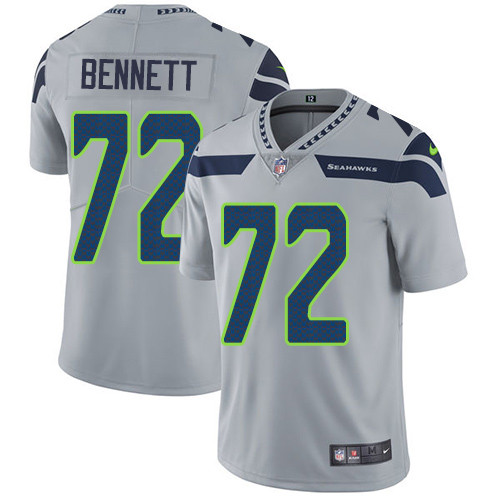  Seahawks 72 Michael Bennett Gray Vapor Untouchable Player Limited Jersey