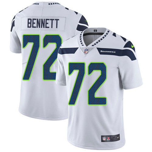  Seahawks 72 Michael Bennett White Vapor Untouchable Player Limited Jersey