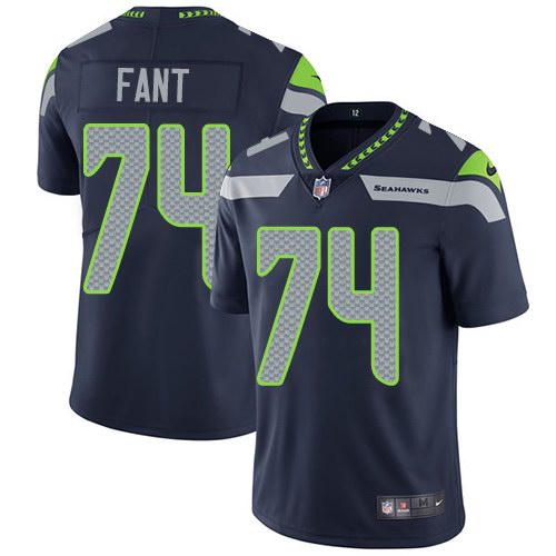  Seahawks 74 George Fant Navy Vapor Untouchable Limited Jersey